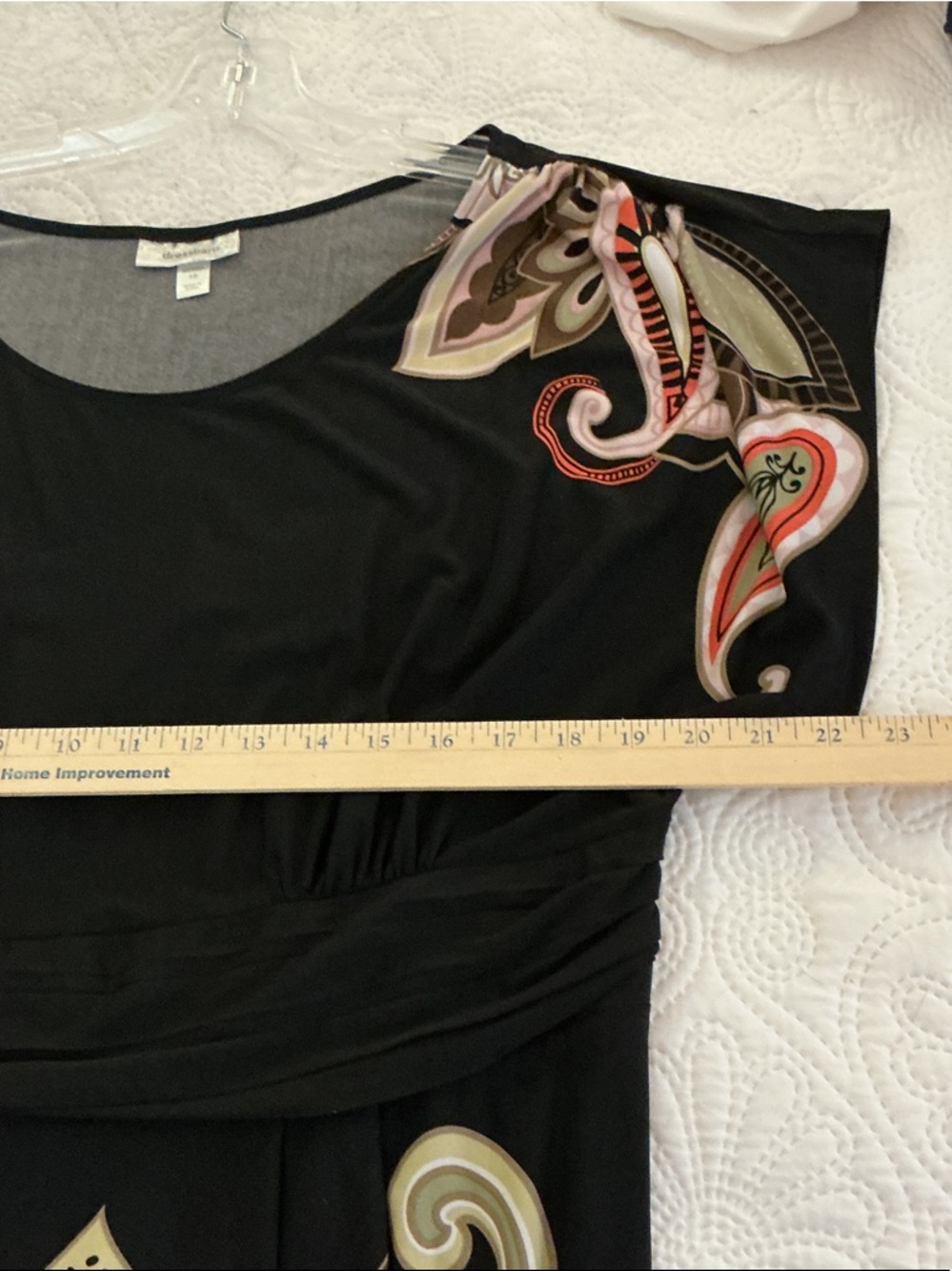 dressbarn Black Midi Dress with Multicolor Paisley Print - Picture 4 of 6